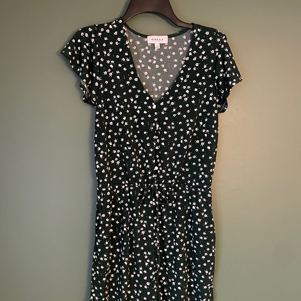 Gilli Dark Green Floral Romper